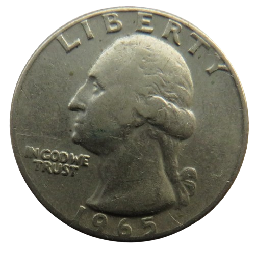 1965 USA Washington $1/4 Quarter Dollar Coin