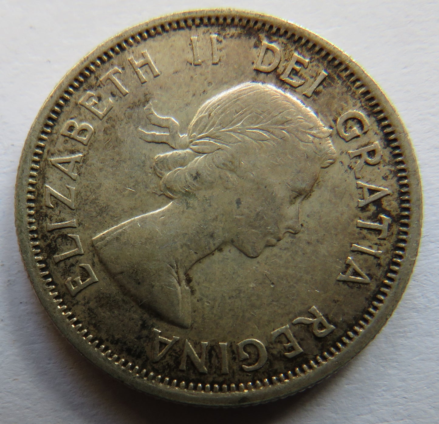 1954 Queen Elizabeth II Canada Silver 25 Cents Coin