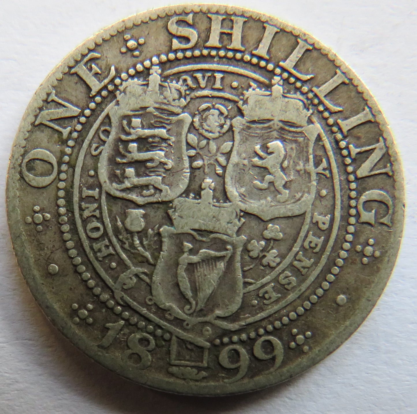 1899 Queen Victoria Silver Shilling Coin - Great Britain