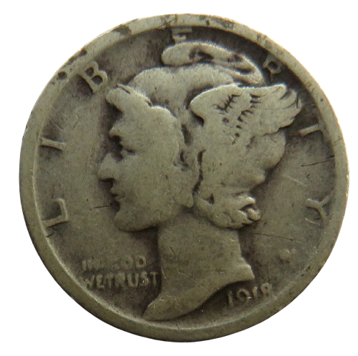 1918-S USA Silver Mercury Dime Coin