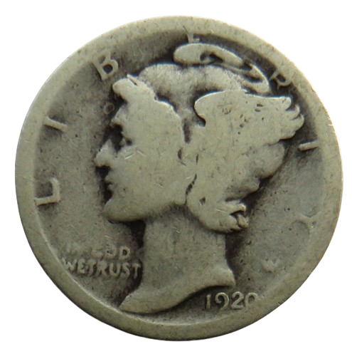 1920 USA Silver Mercury Dime Coin