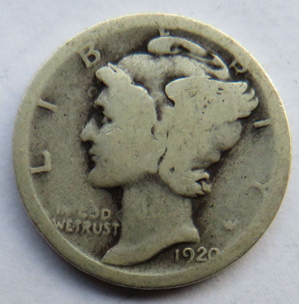 1920 USA Silver Mercury Dime Coin