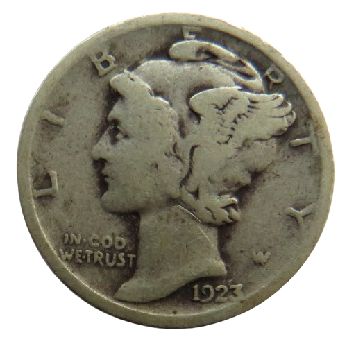 1923 USA Silver Mercury Dime Coin