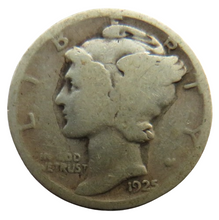 Load image into Gallery viewer, 1925 USA Silver Mercury Dime Coin
