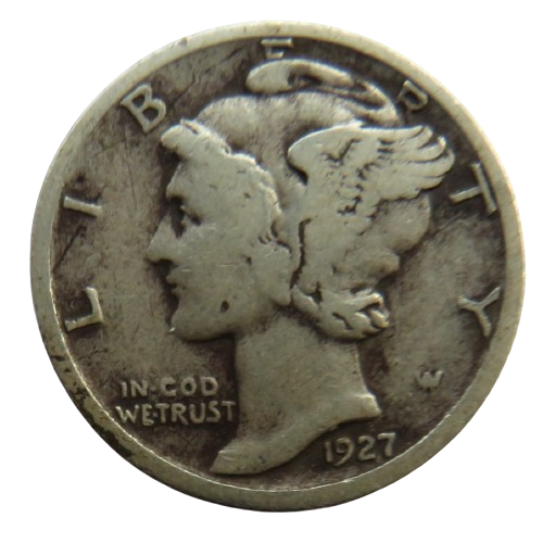 1927-S USA Silver Mercury Dime Coin