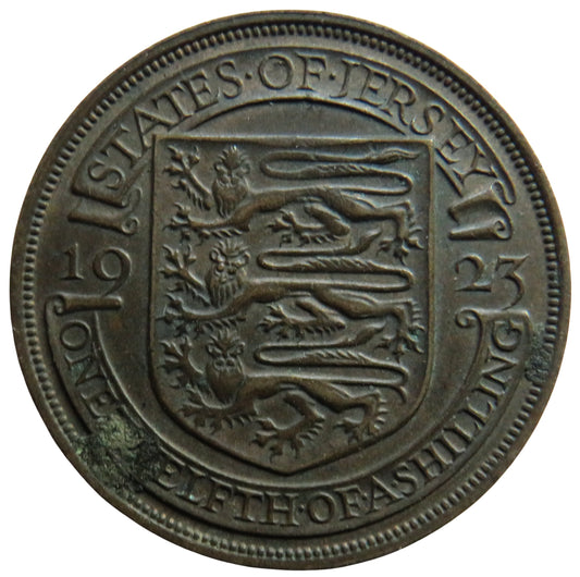 1923 King George V Jersey 1/12th of a Shilling Coin