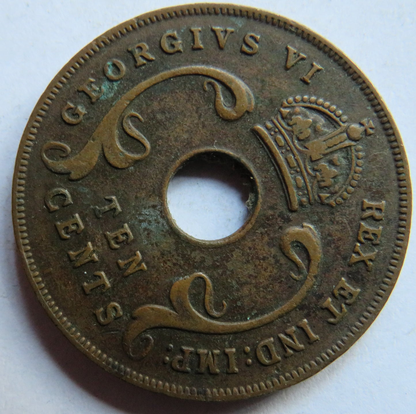 1941 East Africa 10 Cents Coin