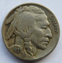 Load image into Gallery viewer, 1937 USA Buffalo Nickel Coin
