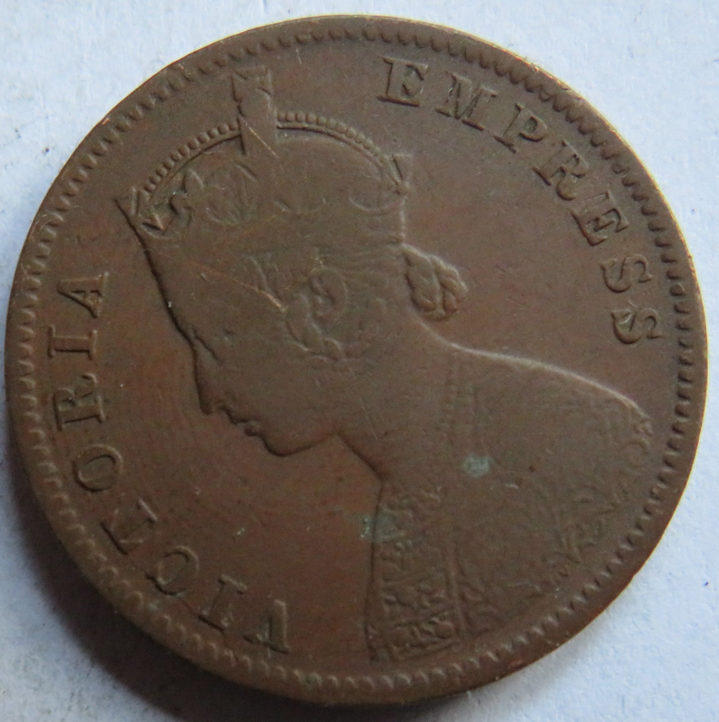 1890 Queen Victoria India 1/4 Anna Coin