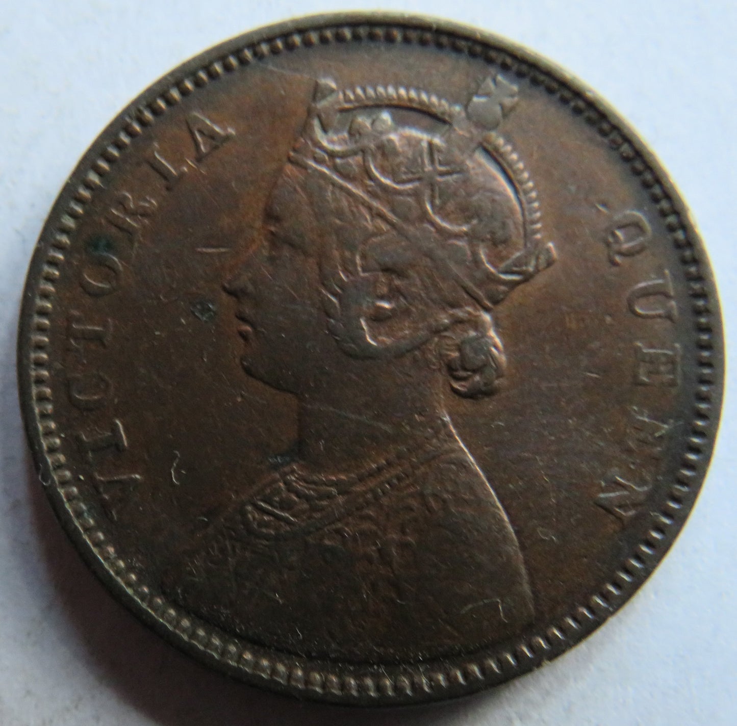 1862 Queen Victoria India 1/4 Anna Coin