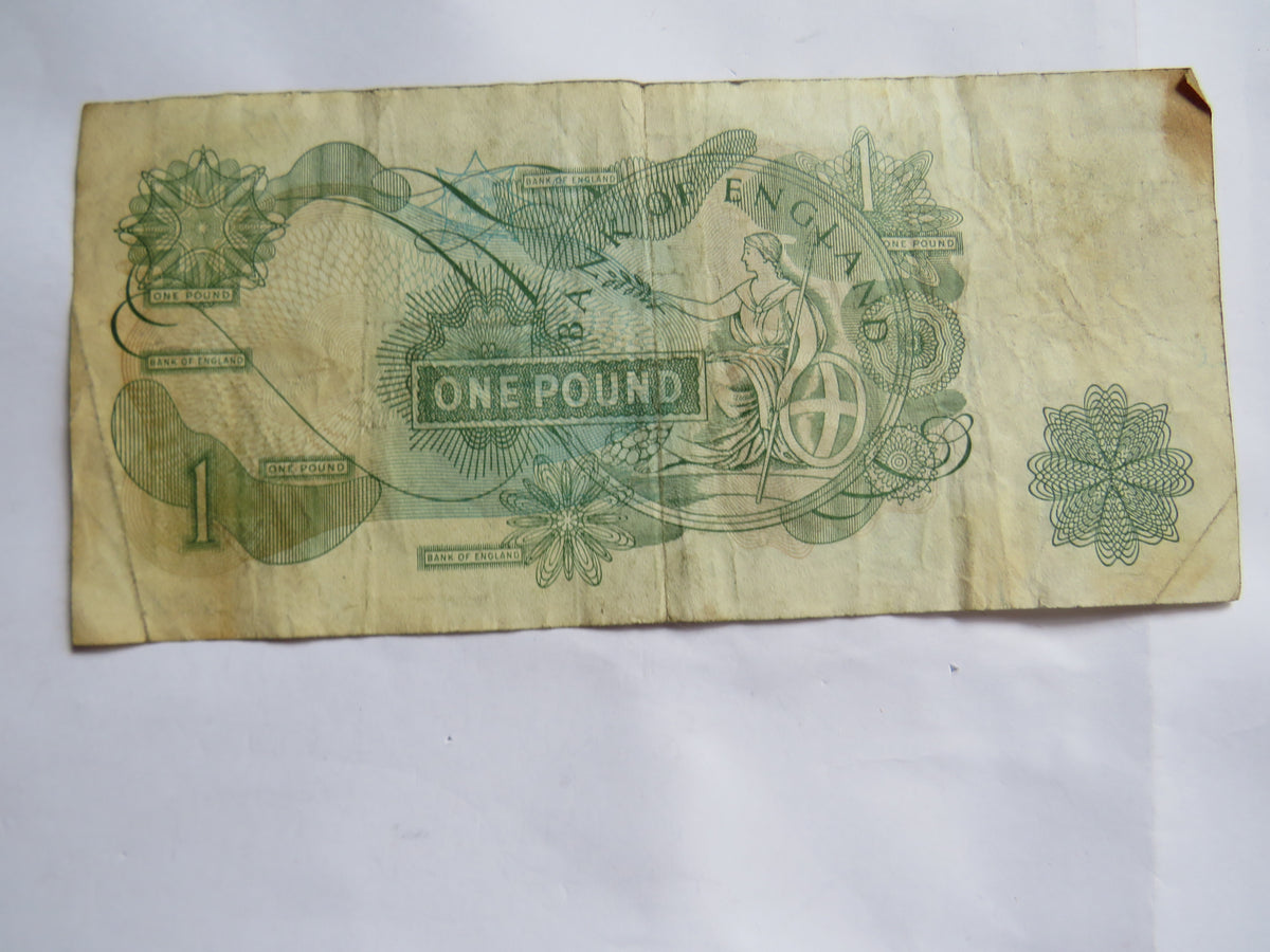C.1970 Bank of England £1 One Pound Banknote J.B. Page (EU54)