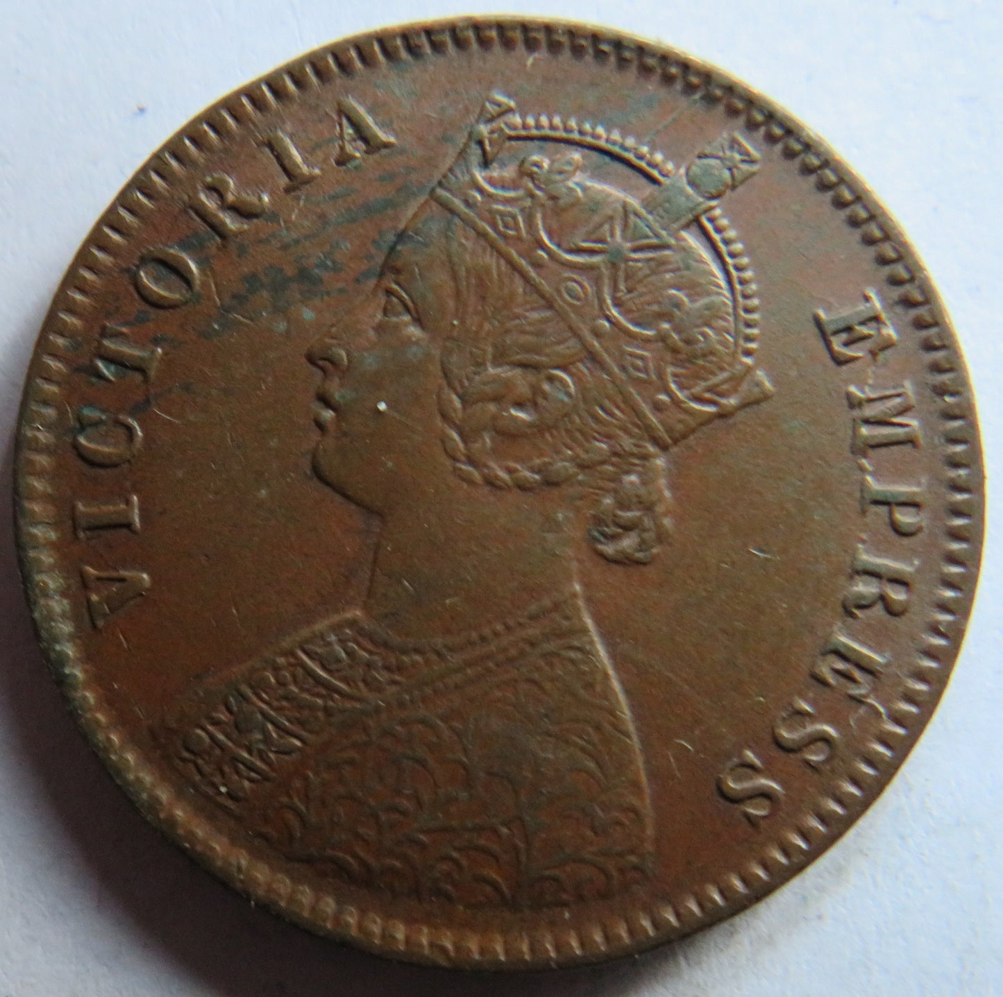 1884 Queen Victoria India 1/4 Anna Coin