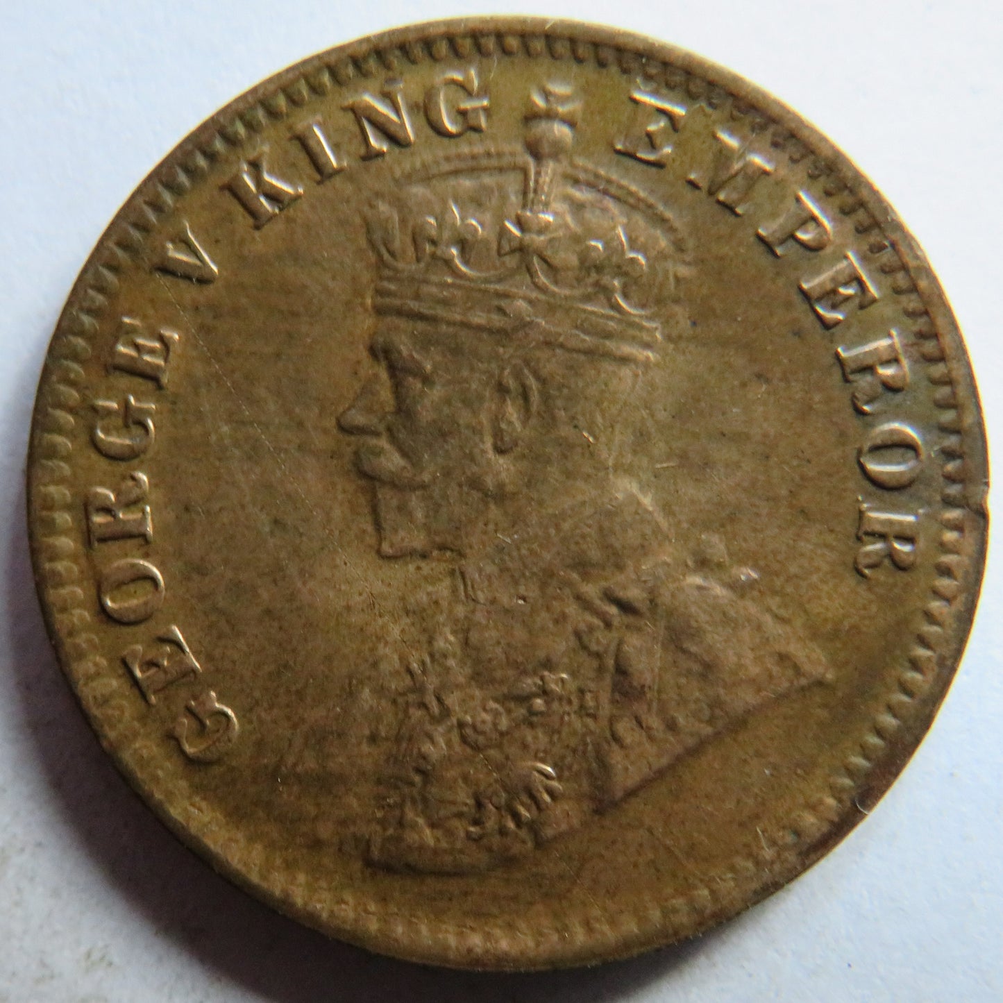 1920 King George V India 1/4 Anna Coin