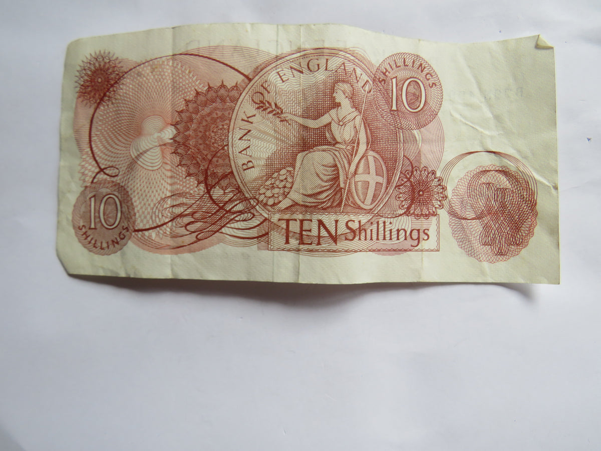 C.1967 Bank of England 10 Ten Shillings Banknote J.S. Fforde (B79N)