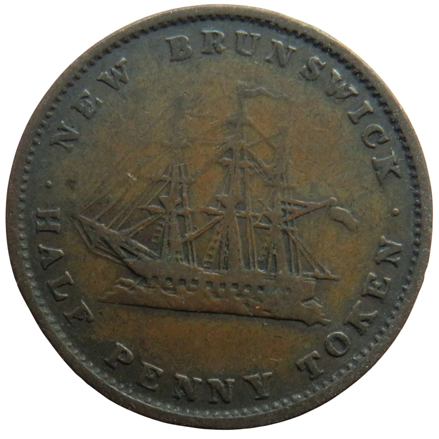 1843 New Brunswick Half Penny Token