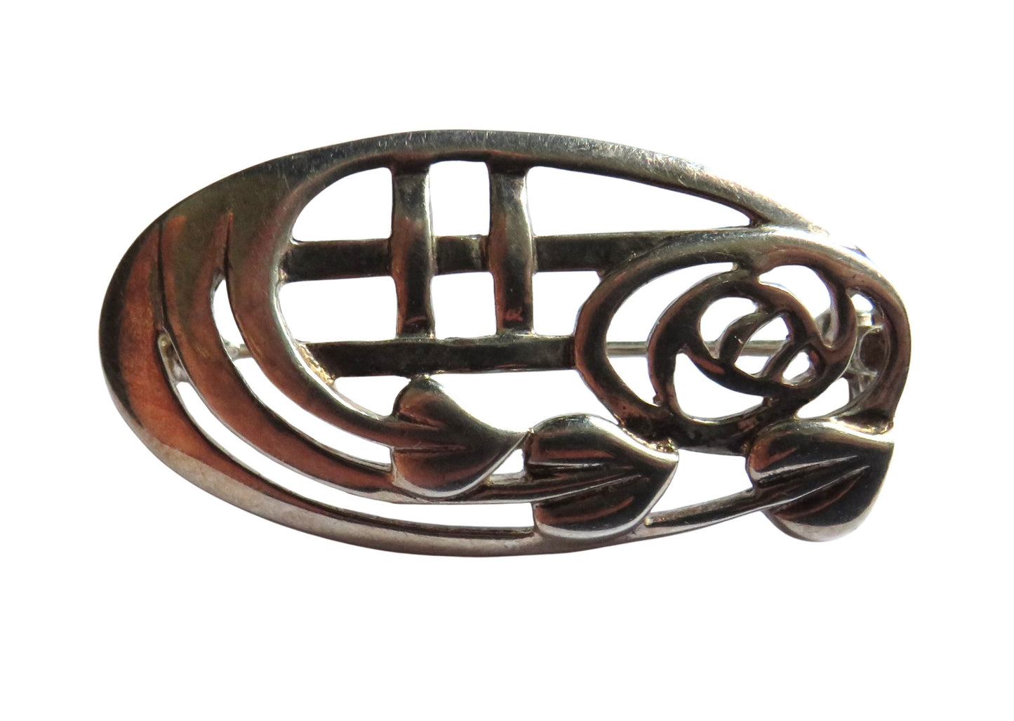 Sterling Silver Ladies Brooch In Style of Charles Rennie Mackintosh