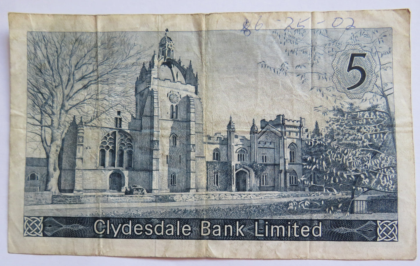 1963 Clydesdale Bank Limited £5 Five Pound Banknote