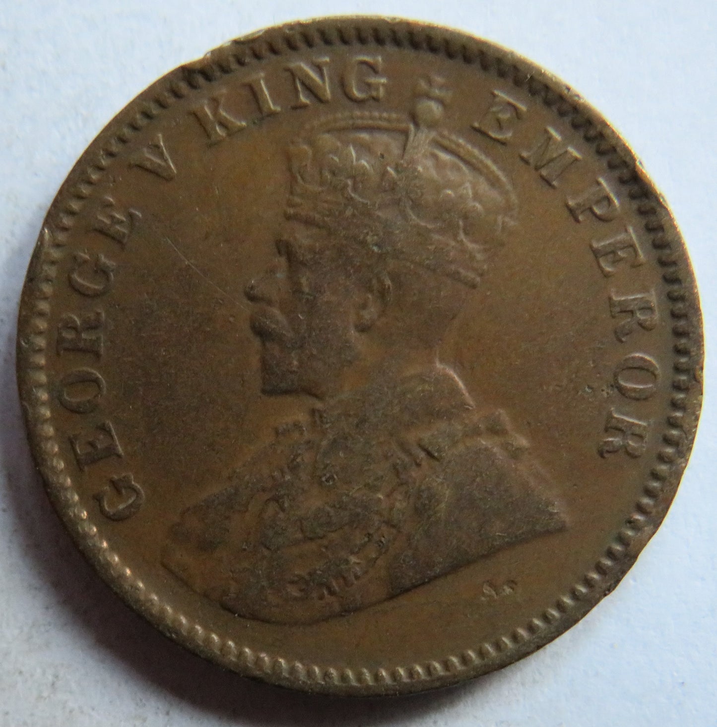 1936 King George V India 1/4 Anna Coin