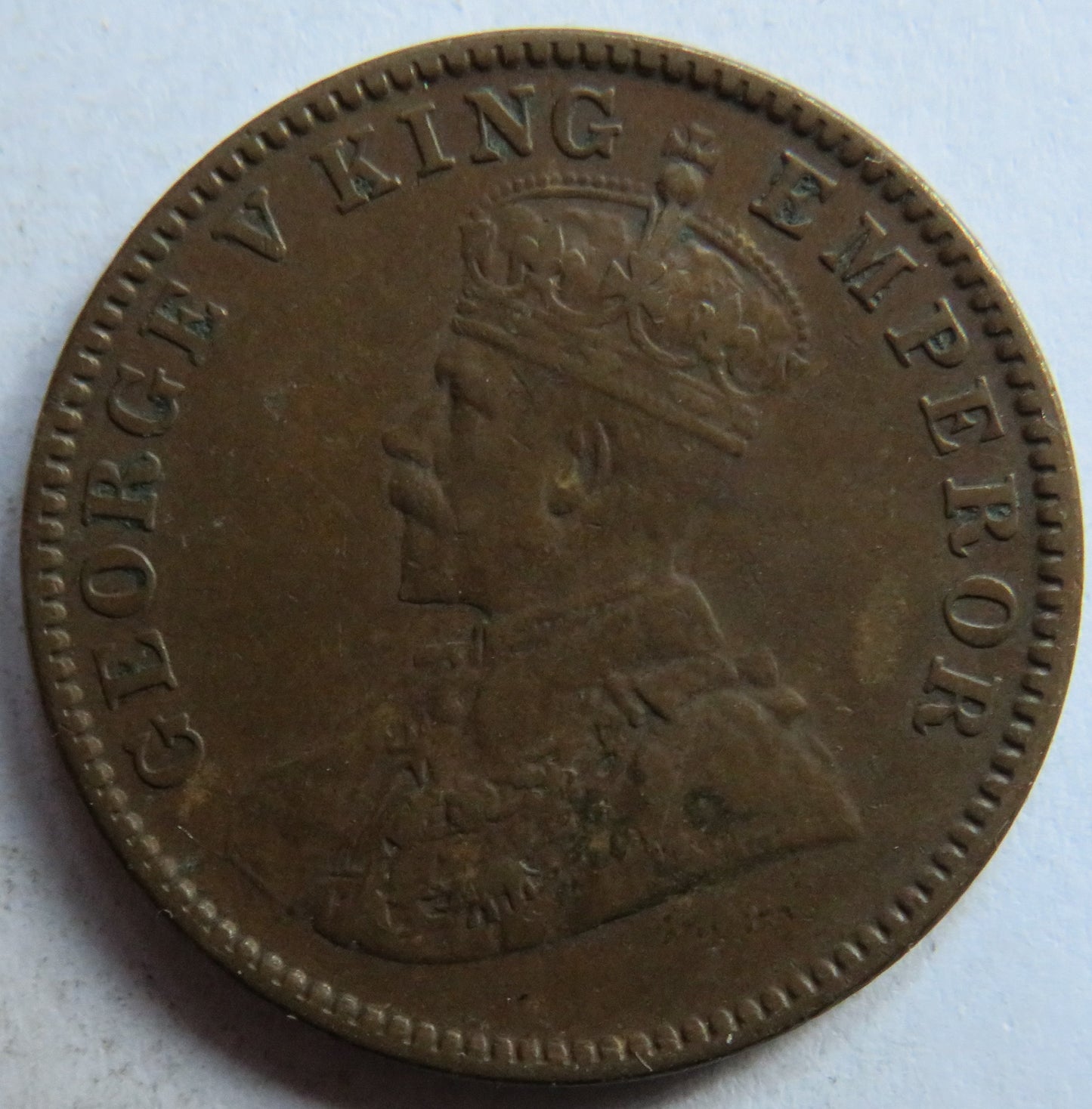 1928 King George V India 1/4 Anna Coin