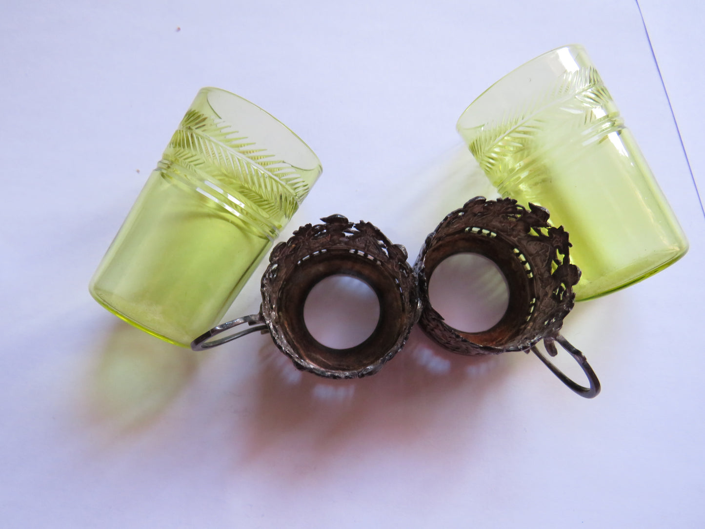 Antique Silver Mounted Glasses Hallmarked London 1910 Army & Navy Cooperative Society Ltd