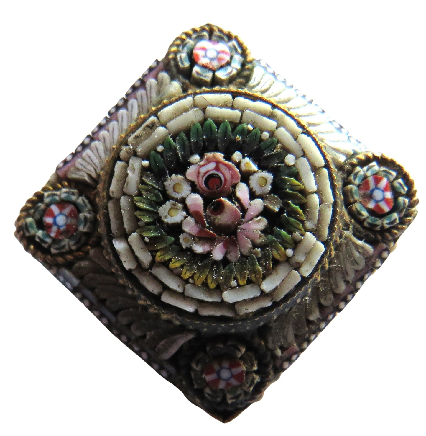 Antique Italian Micro Mosaic Brooch