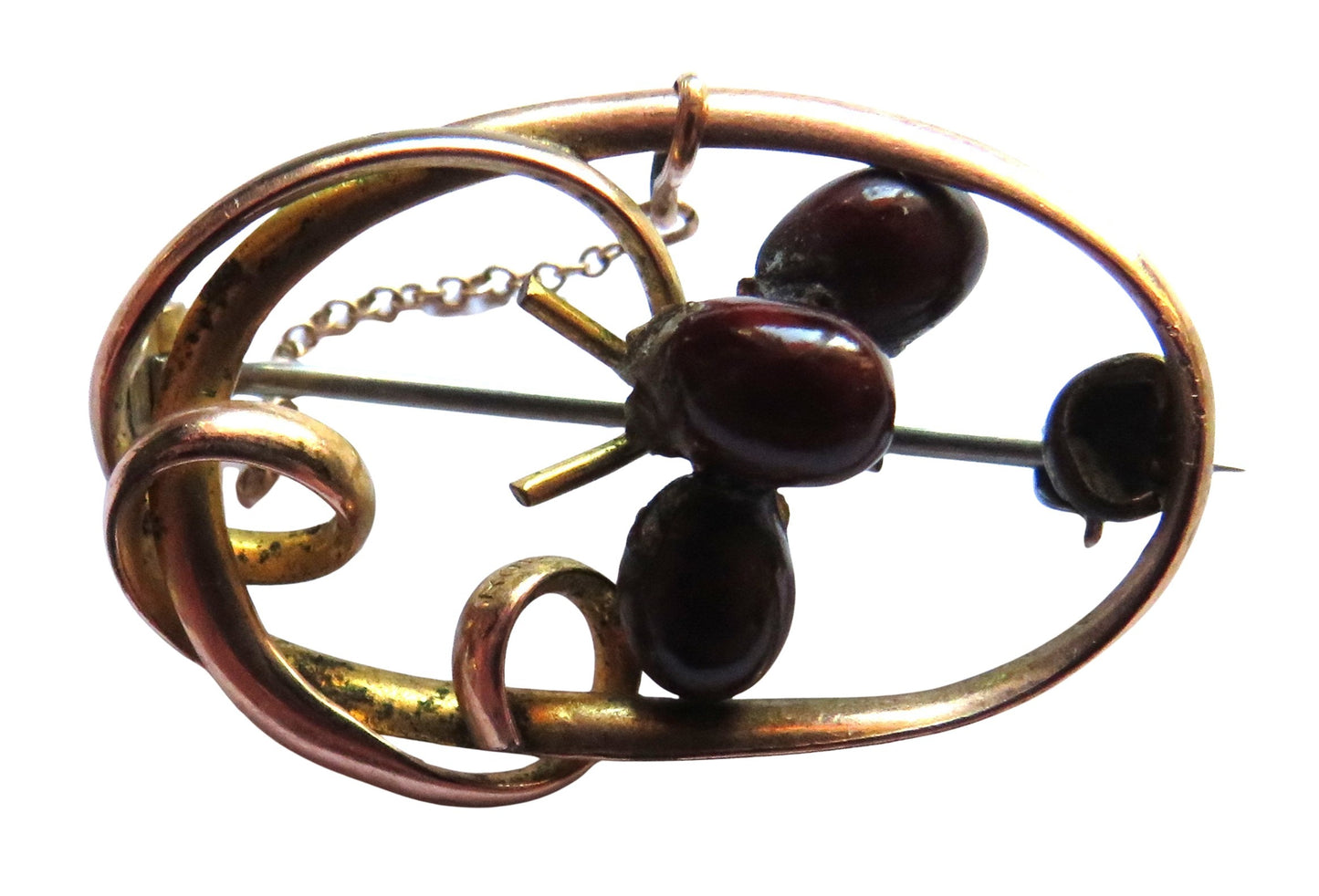 Antique Rolled Gold Ladies Floral Brooch