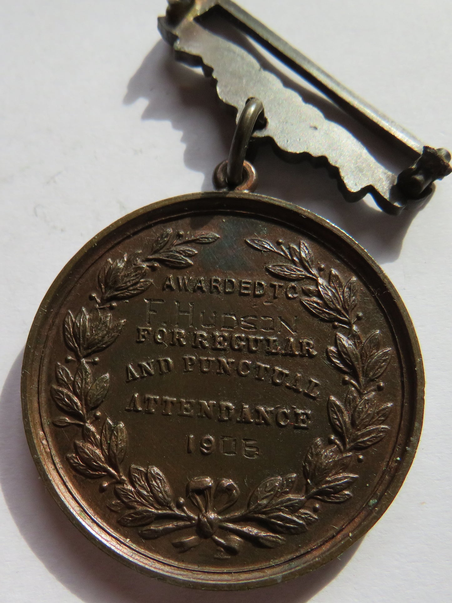 1906 Walthamstow Education Committee Attendance Antique Medal