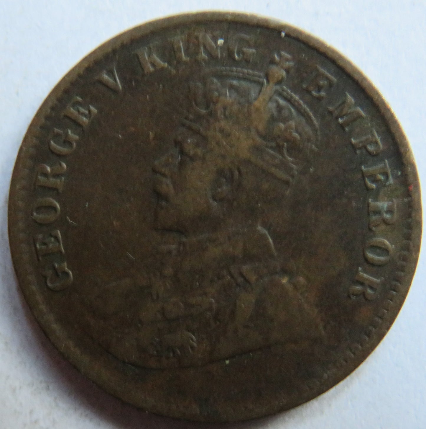 1912 King George V India 1/4 Anna Coin