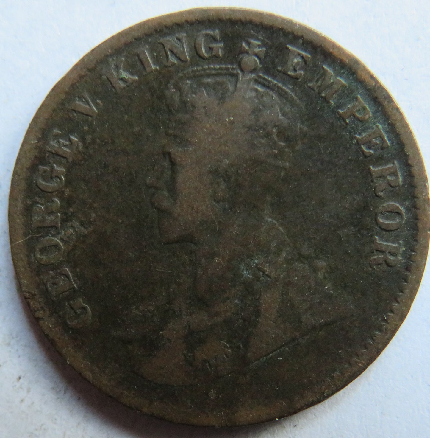 1912 King George V India 1/4 Anna Coin