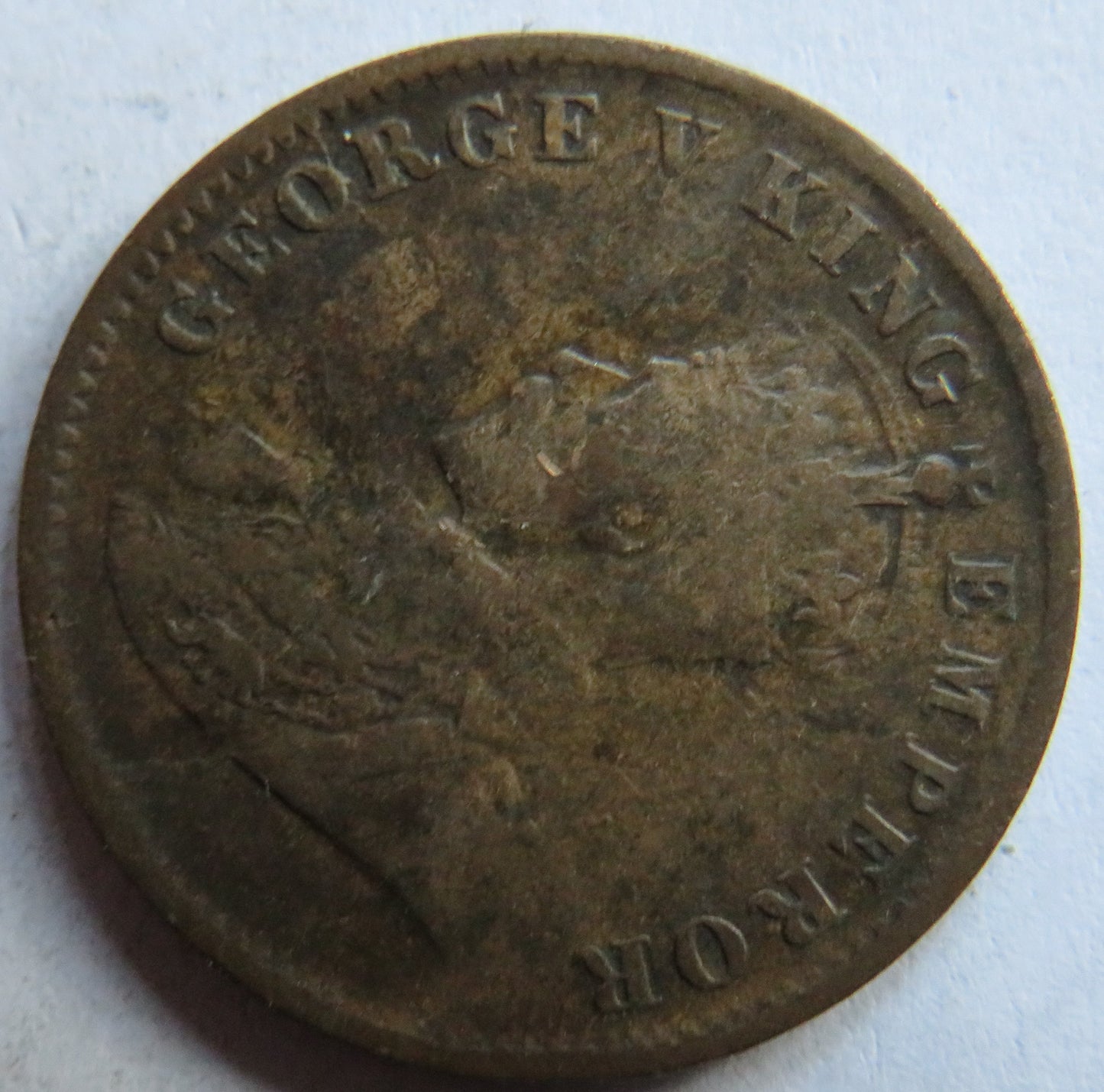 1912 King George V India 1/4 Anna Coin