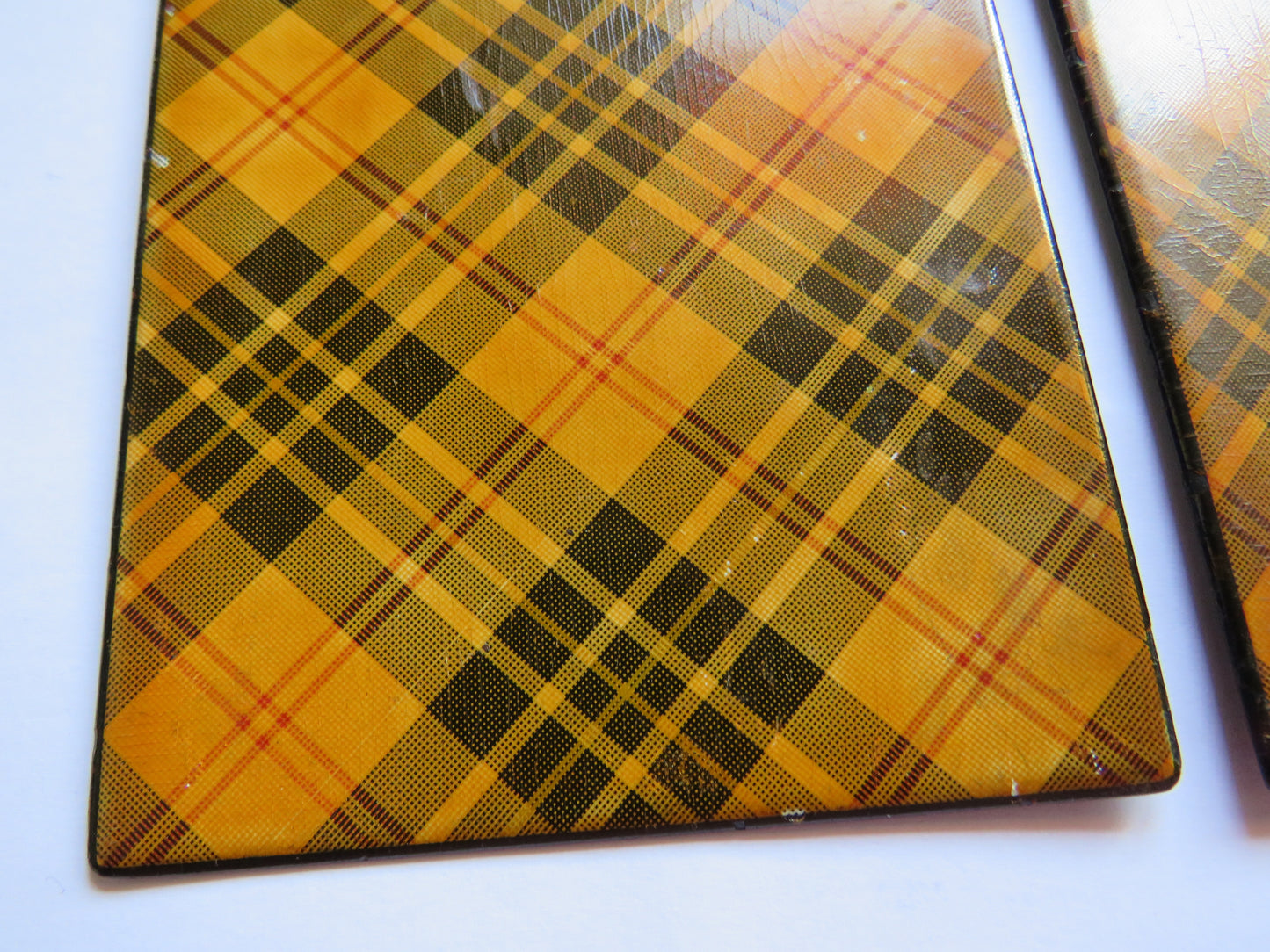 Antique Mauchline Tartan Ware Book Boards