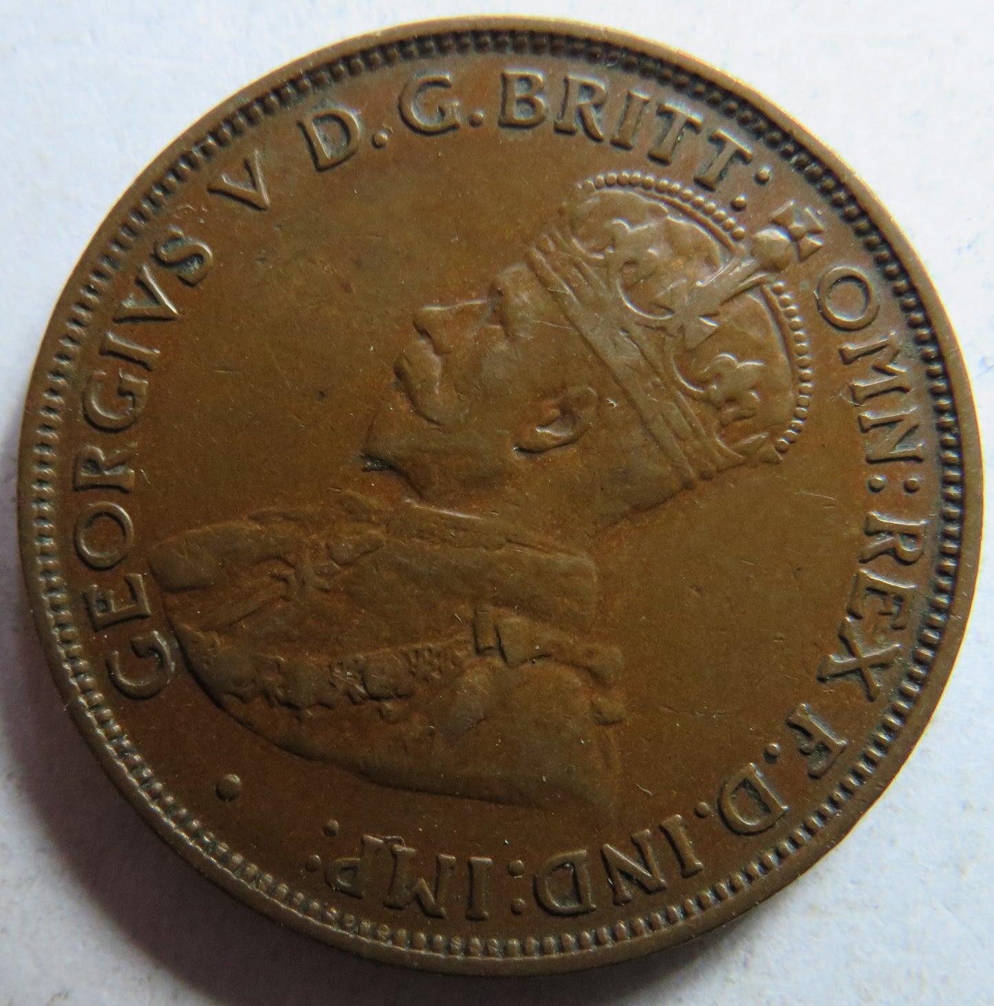 1916 King George V Australia Halfpenny Coin