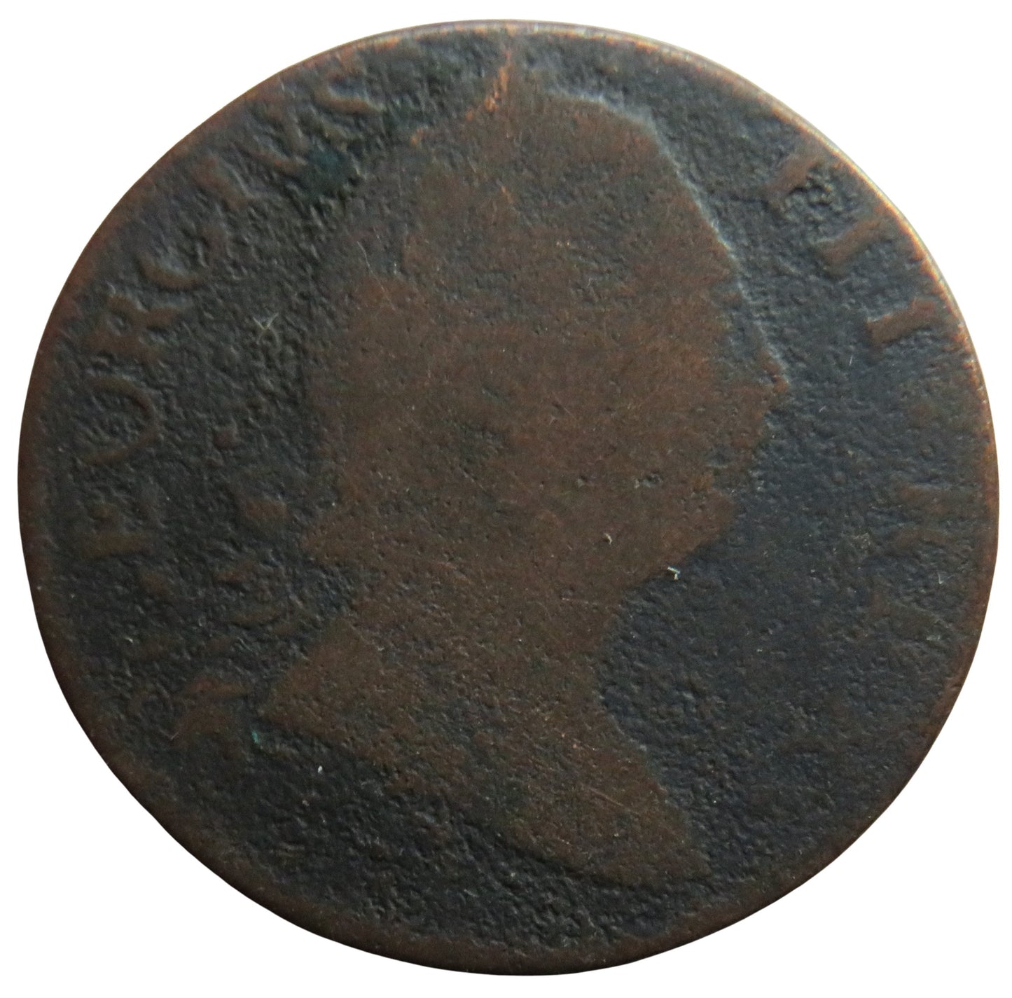 1776 King George III Ireland Halfpenny Coin