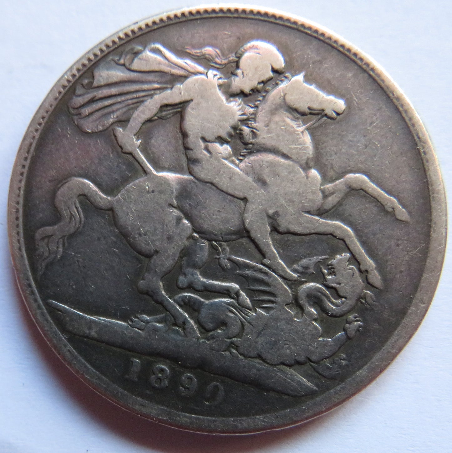 1890 queen Victoria Jubilee Head Silver Crown Coin - Great Britain