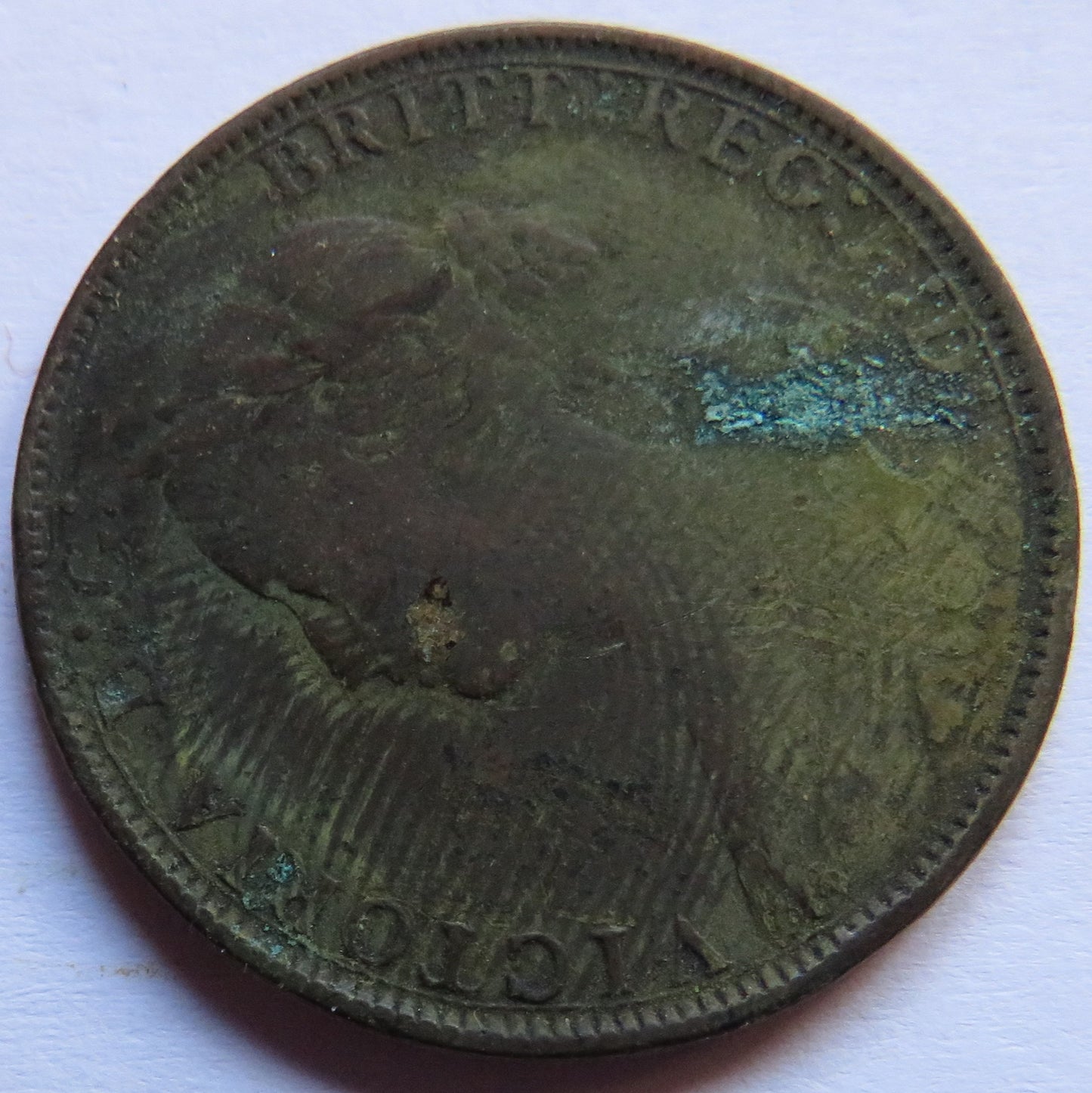 1872 Queen Victoria Bun Head Halfpenny Coin - Great Britain