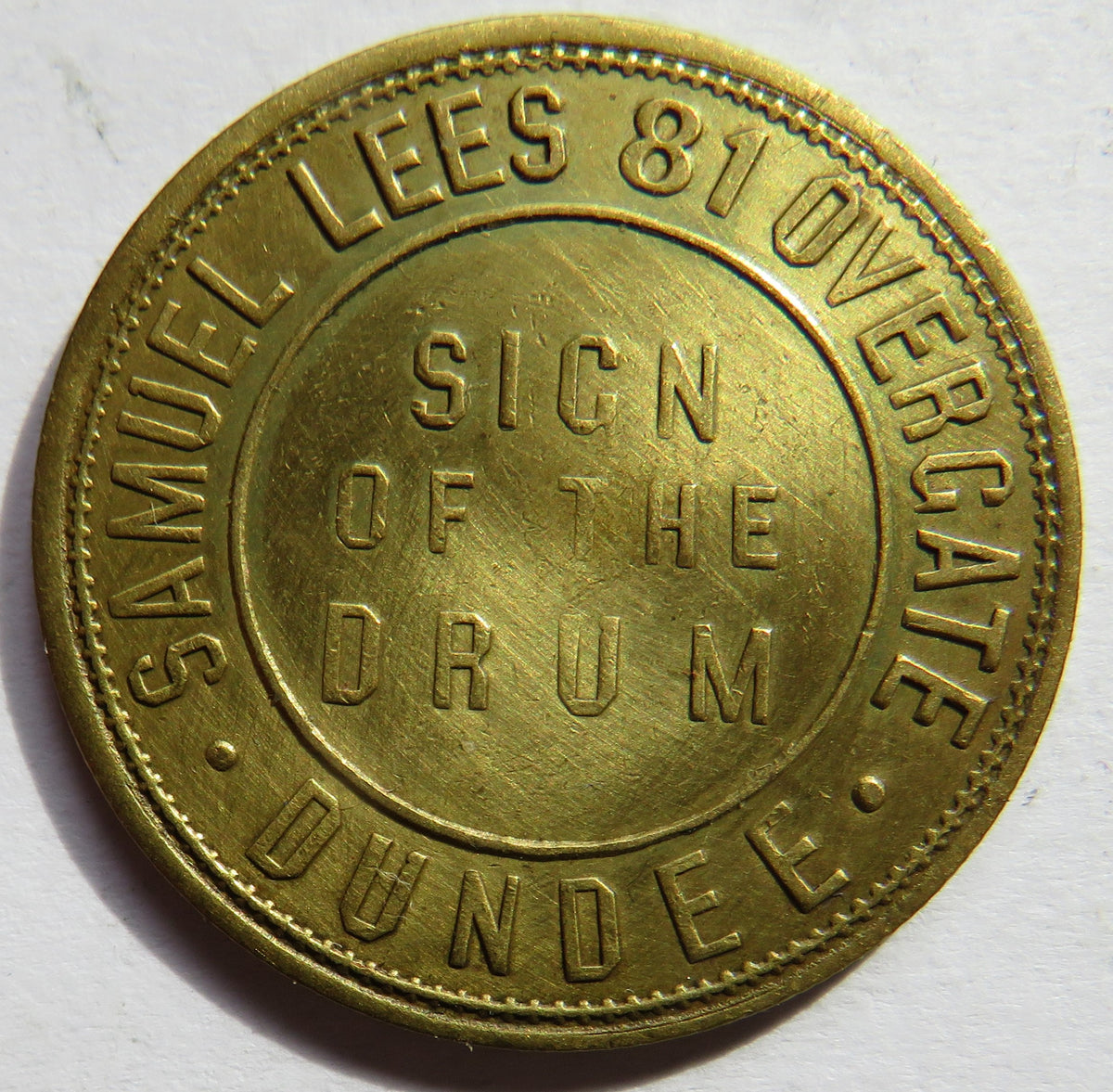 Samuel Lees Dundee 1d One Penny Token Largest Fancy Emporium