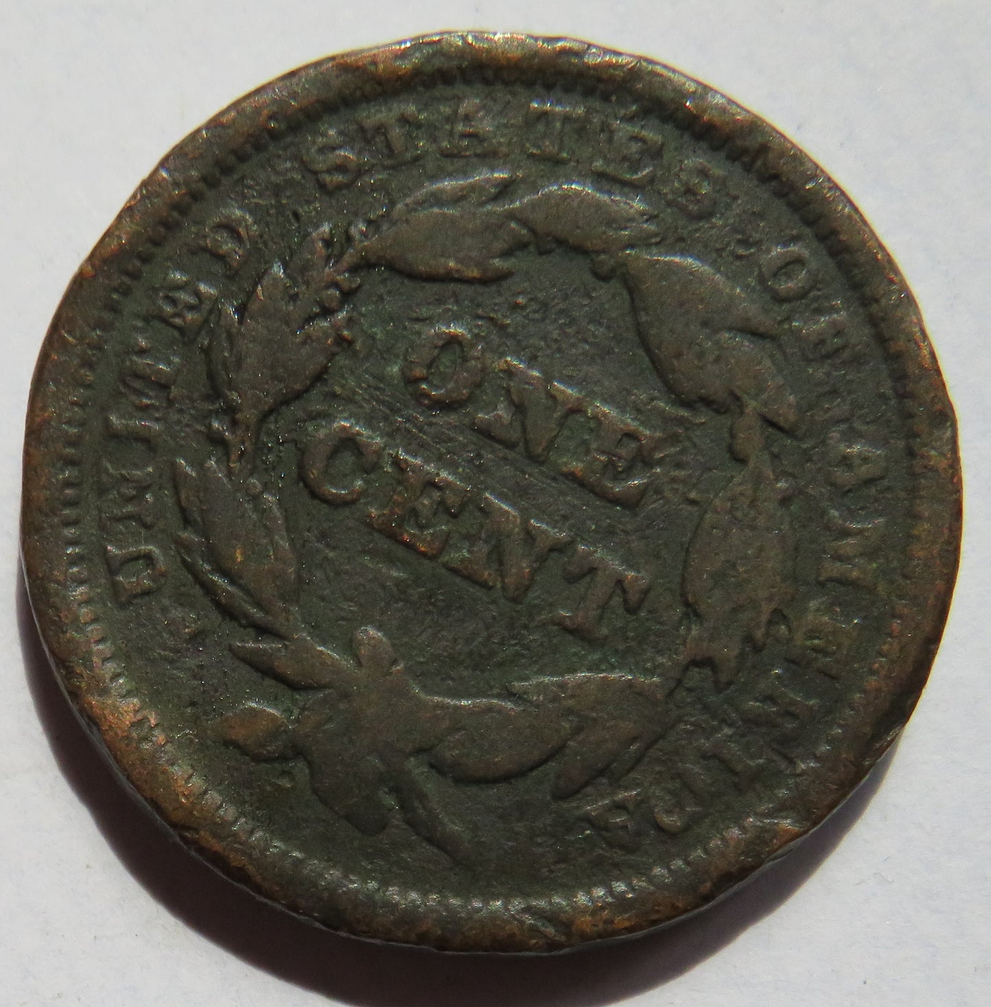 1841 United States Braided Hair One Cent Coin