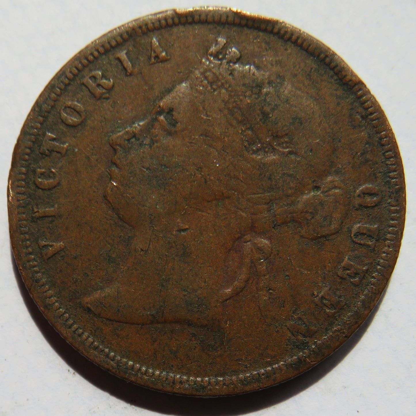 1887 Queen Victoria Straits Settlements One Cent Coin