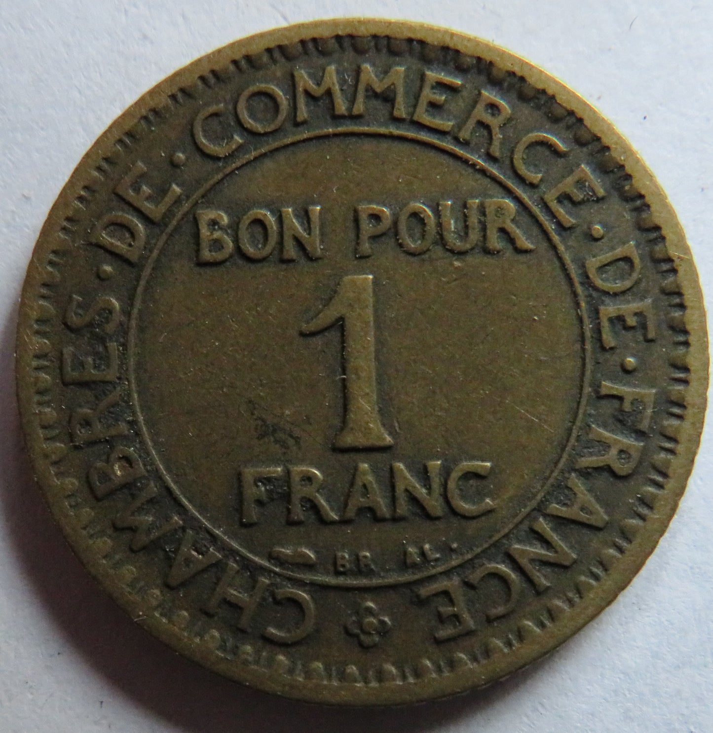 1923 France One Franc Coin