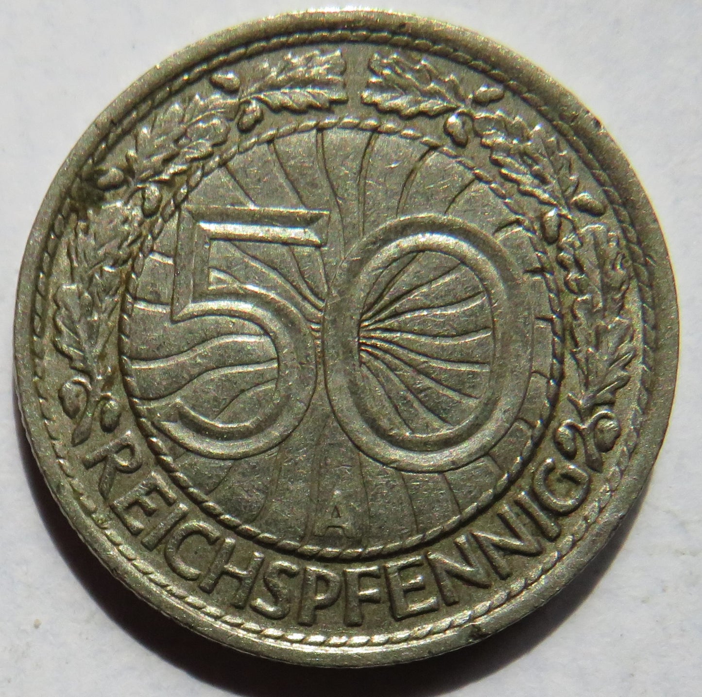 1929-A Germany - Weimar Republic 50 Reichspfennig Coin