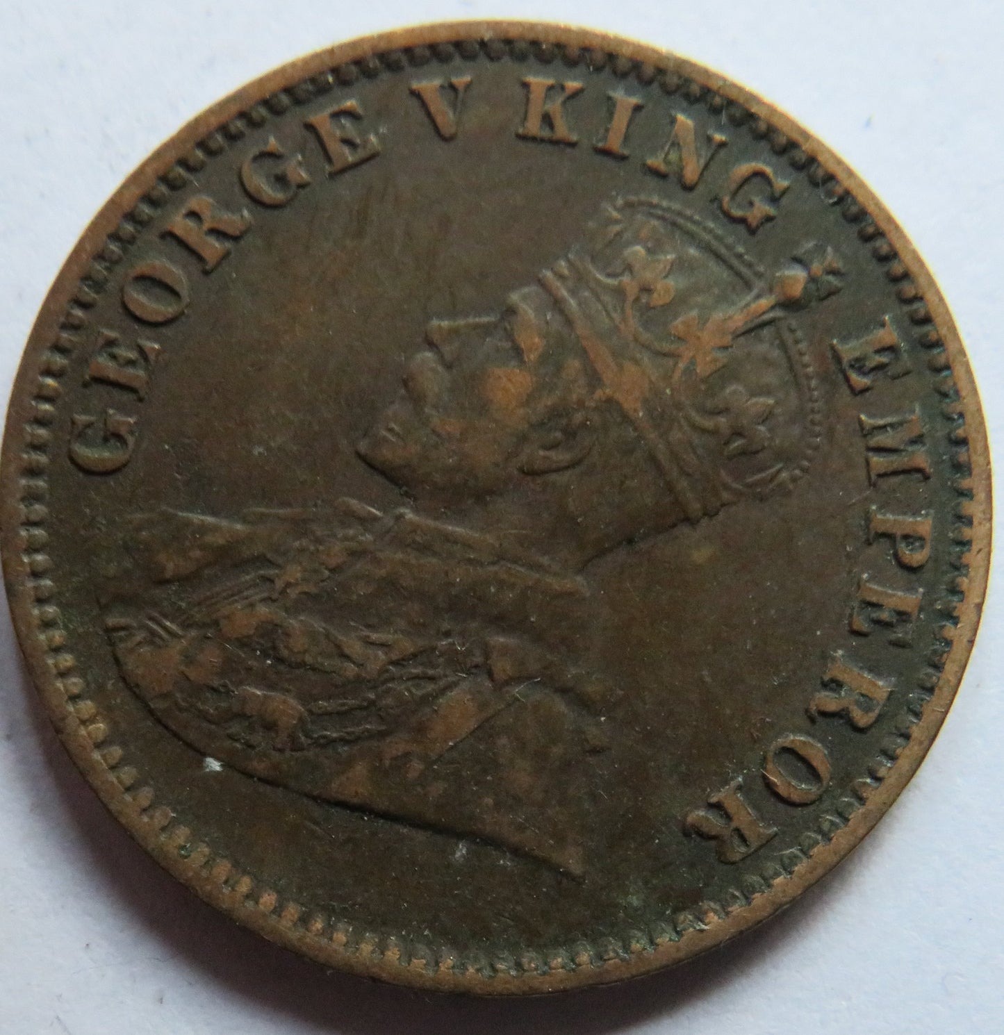 1912 King George V India 1/4 Quarter Anna Coin
