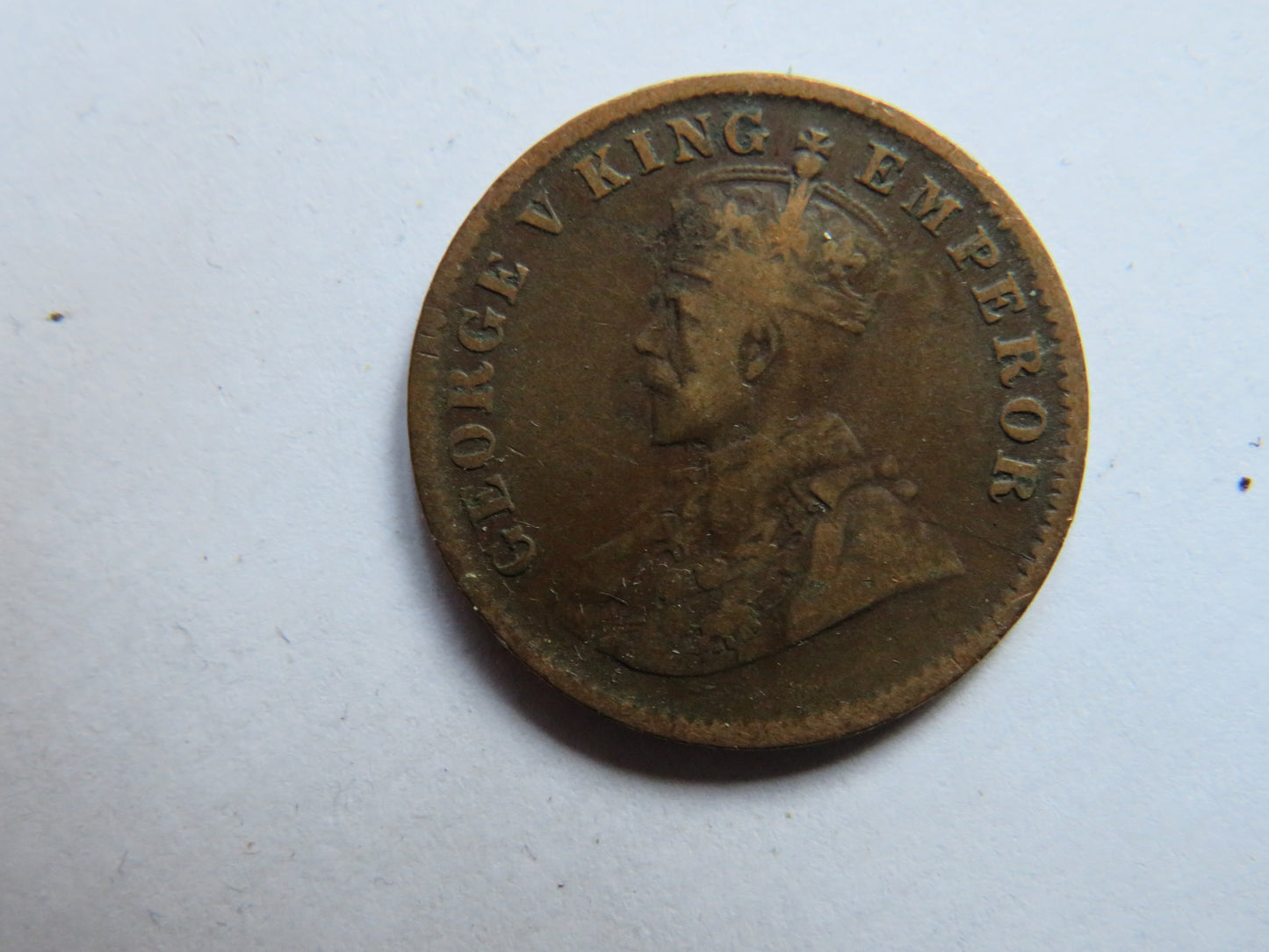 1912 King George V India 1/4 Quarter Anna Coin