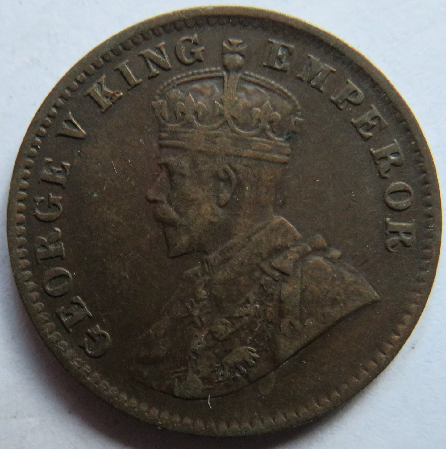 1912 King George V India 1/4 Quarter Anna Coin
