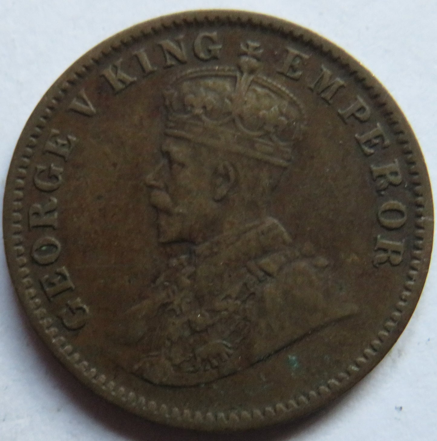 1913 King George V India 1/4 Quarter Anna Coin