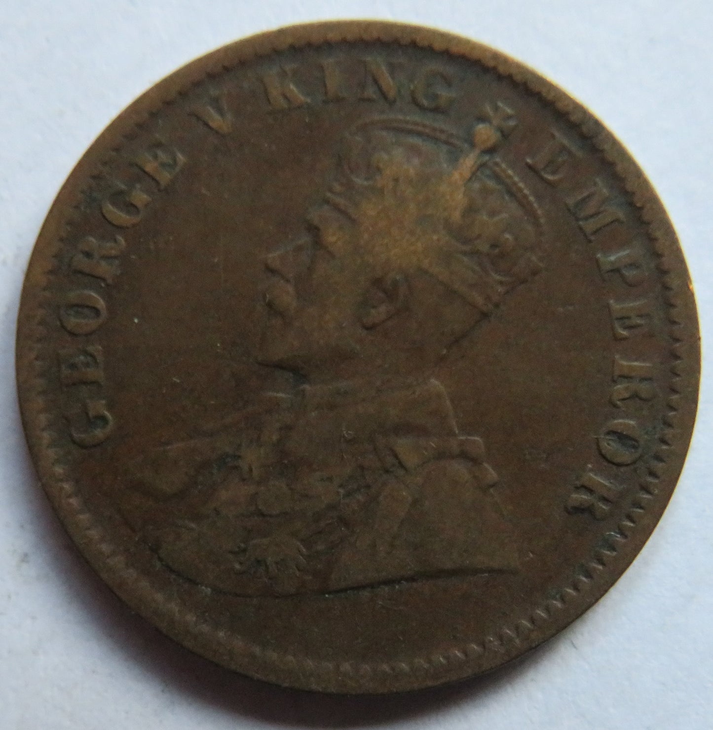 1914 King George V India 1/4 Quarter Anna Coin