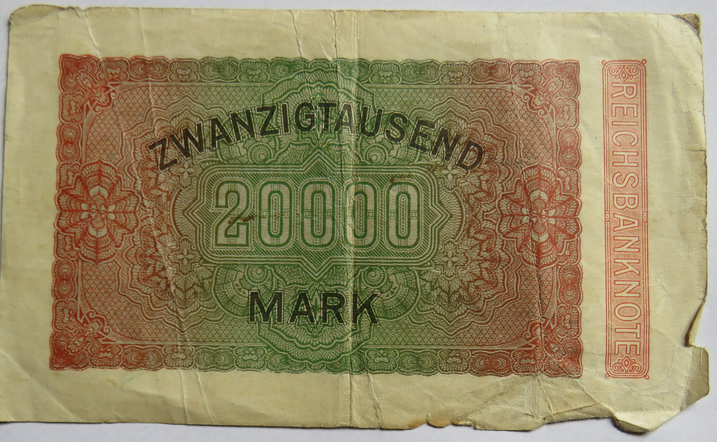 1923 Germany 20000 Mark Banknote