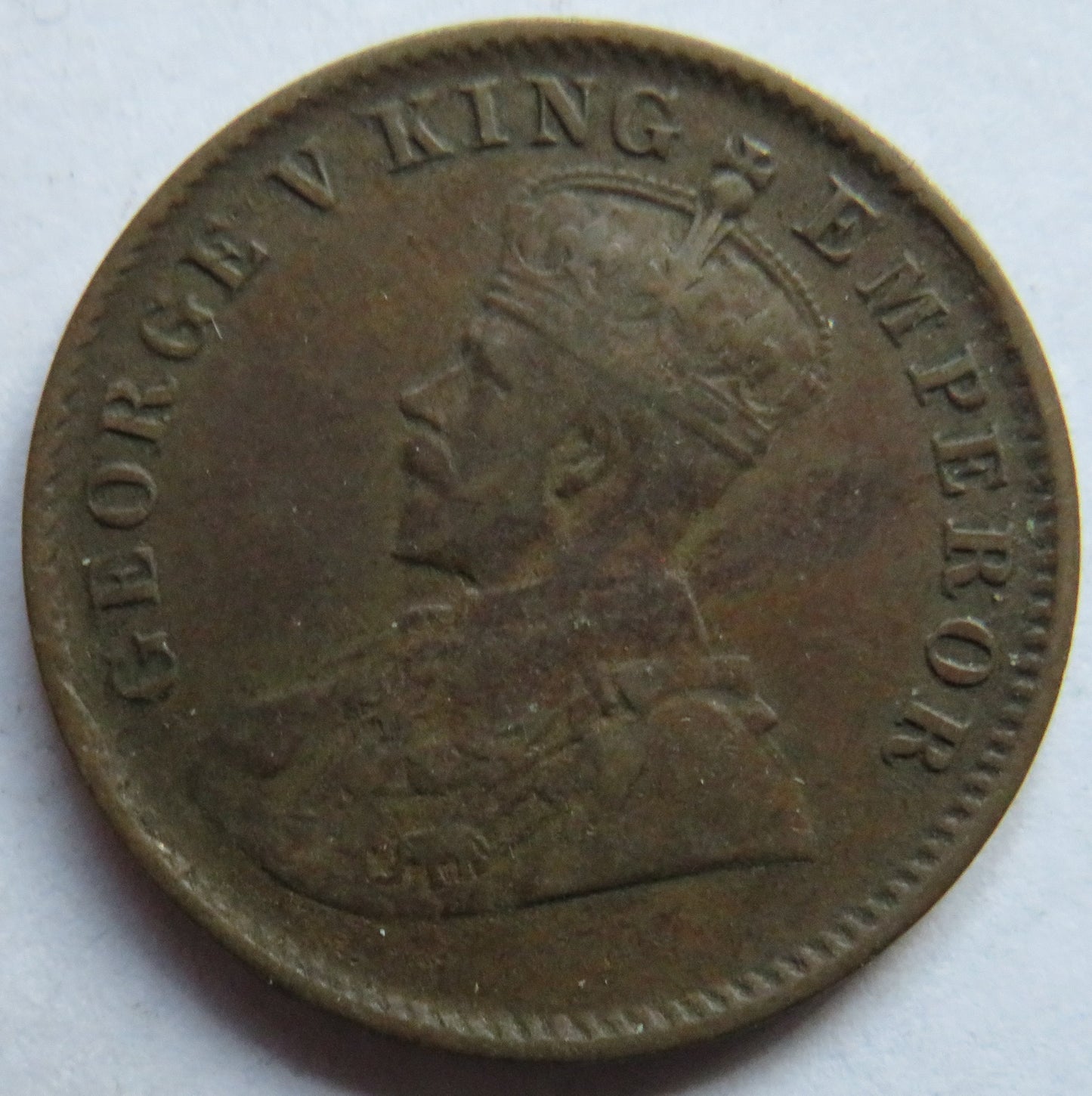 1914 King George V India 1/4 Quarter Anna Coin