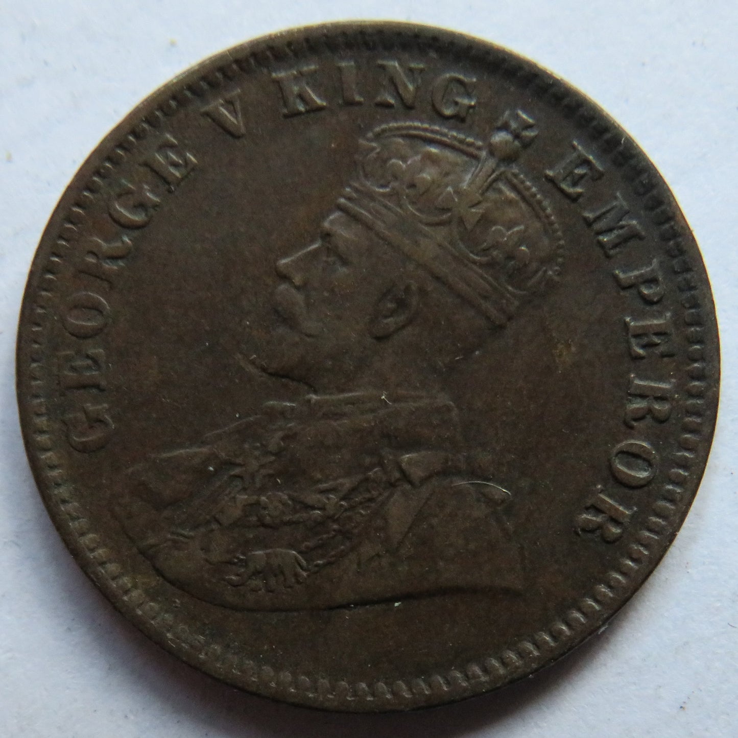 1918 King George V India 1/4 Quarter Anna Coin