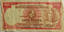 Load image into Gallery viewer, 1939 Uruguay 100 Pesos Banknote
