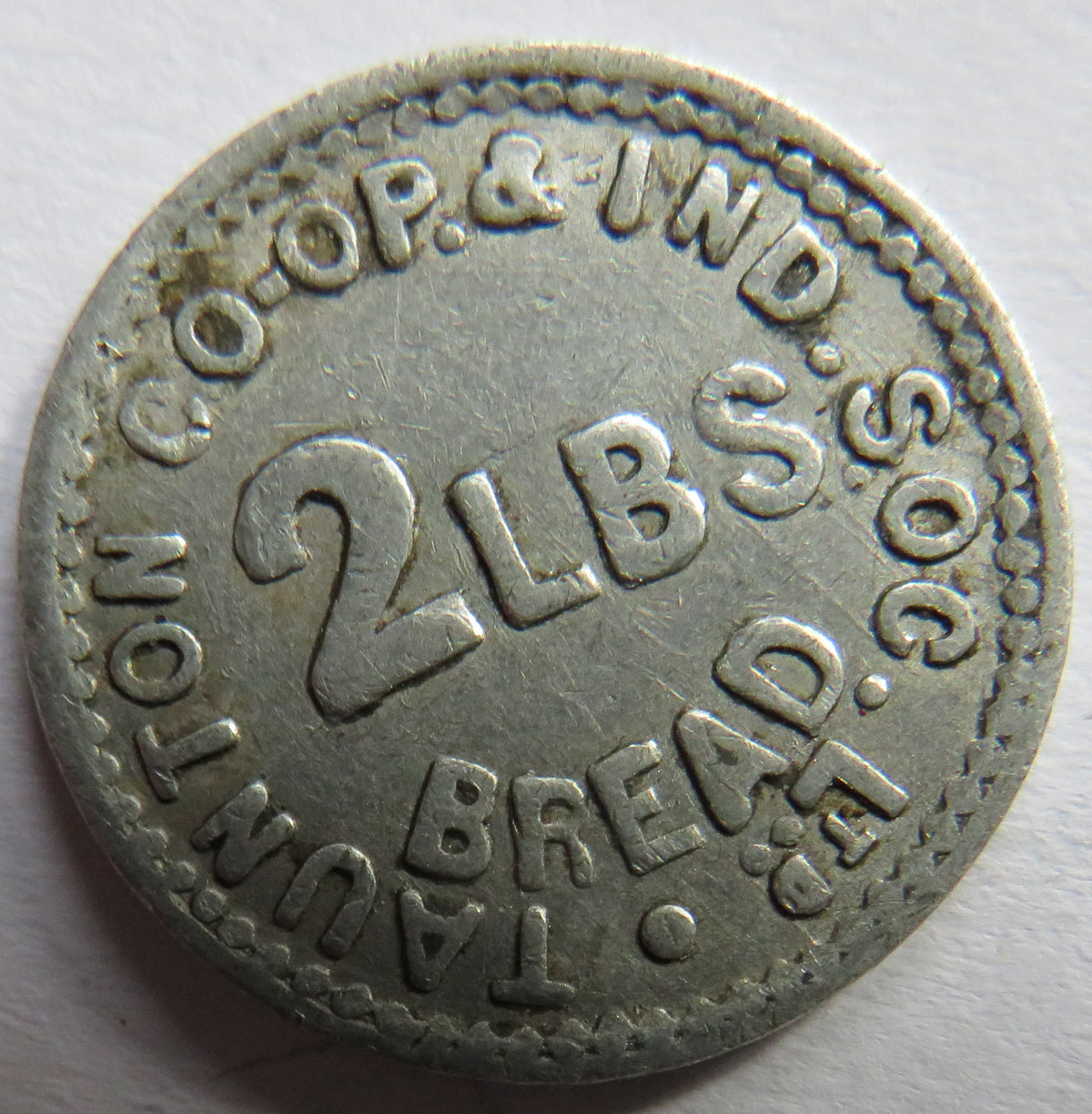 Taunton Co-Op Society Token 2 Lbs Bread